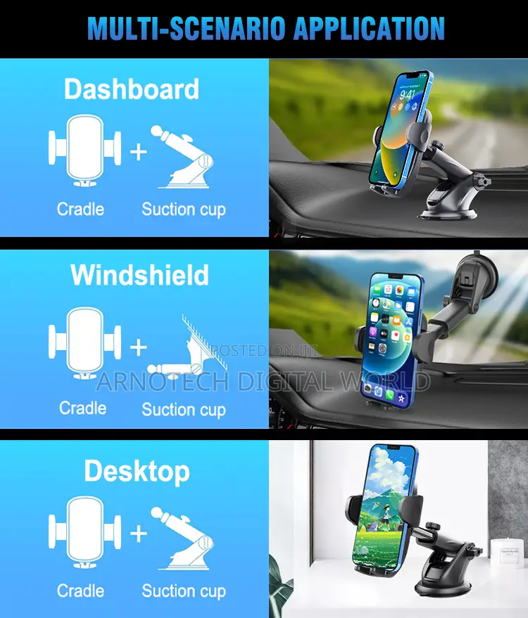 Universal Phone Holder Stand Car Phone Holder Dashboard Mount 360