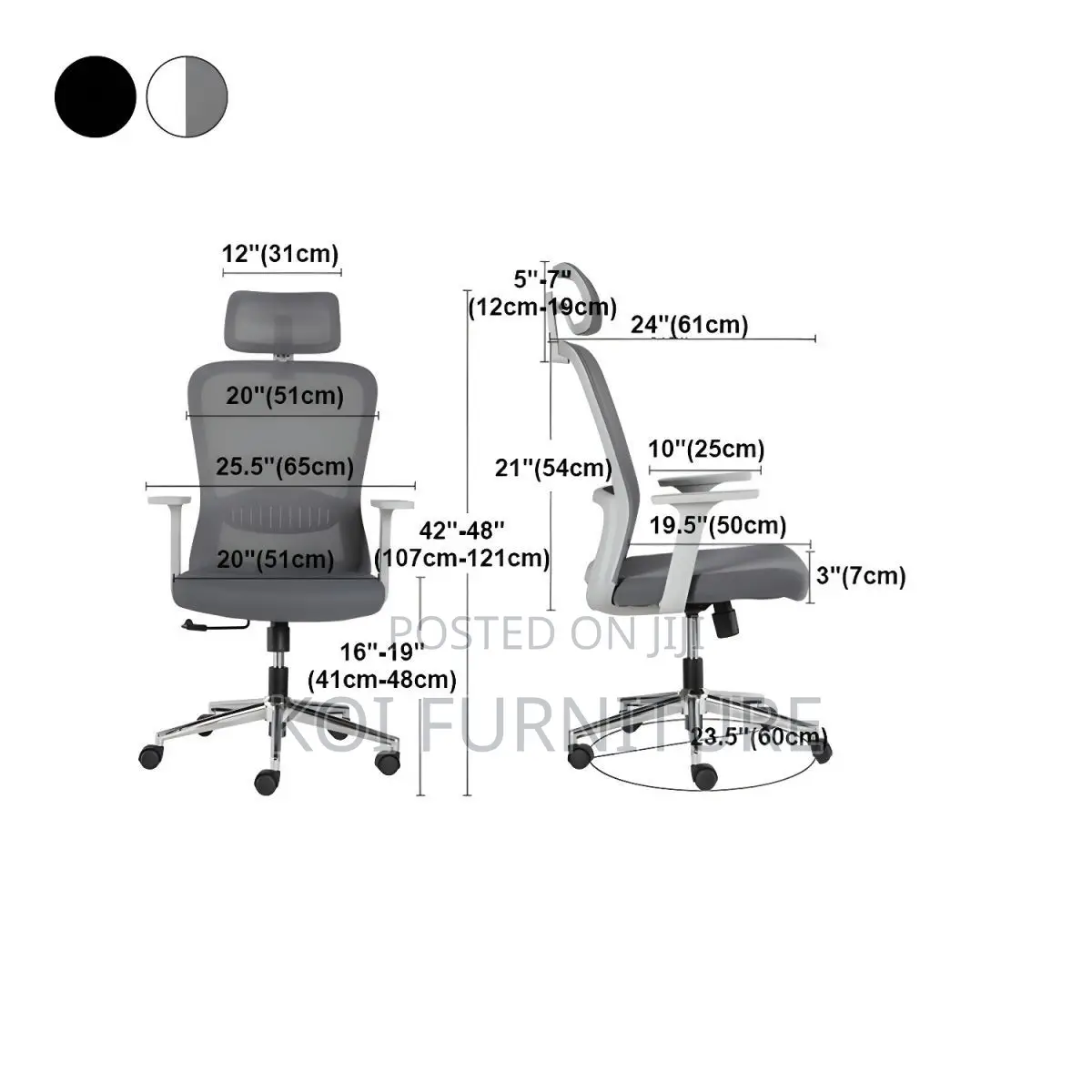 Office Chairs; Ergonomic Breathable Executive Fabric Mesh Office Chair