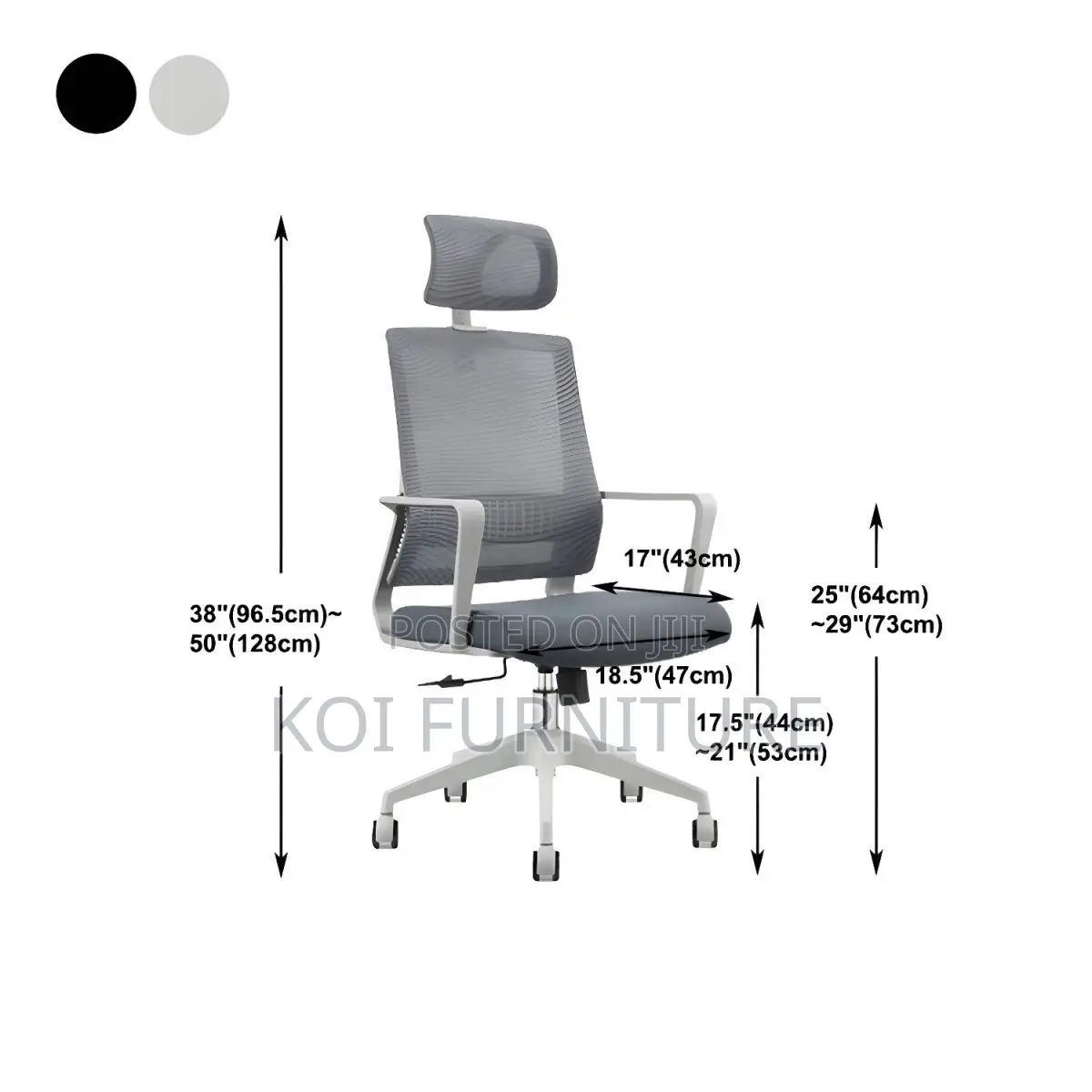 Office Chairs; High Backrest Ergonomic Black Padded Office Chairs