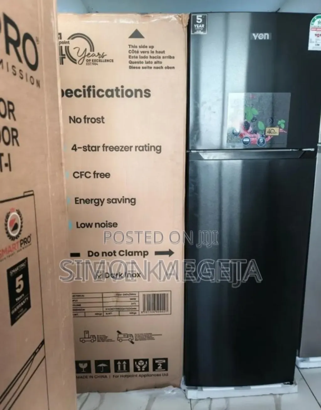 Dark Black New Von 195l Fridge