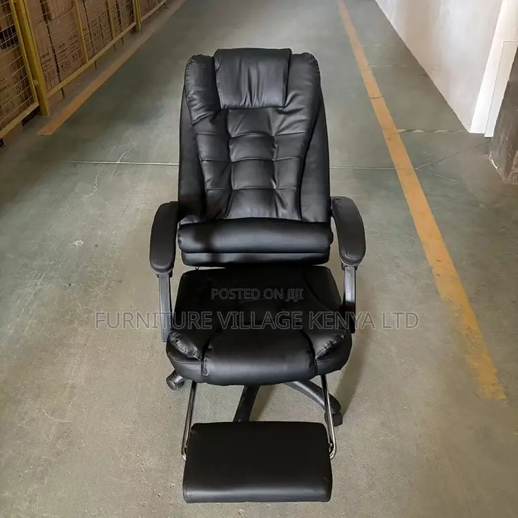 Leather Swivel Desk Chair With Footrest