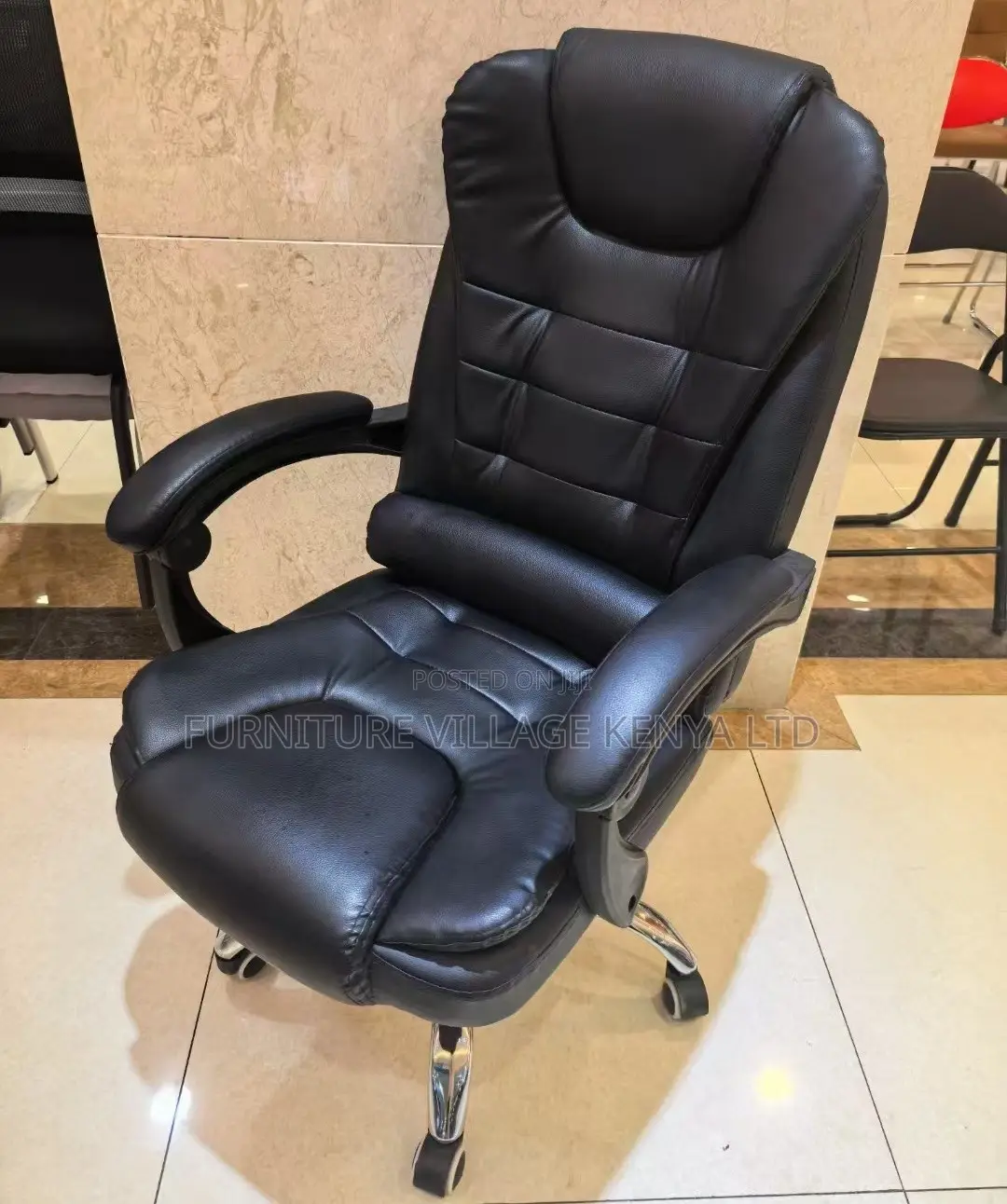 Leather Swivel Desk Chair With Footrest
