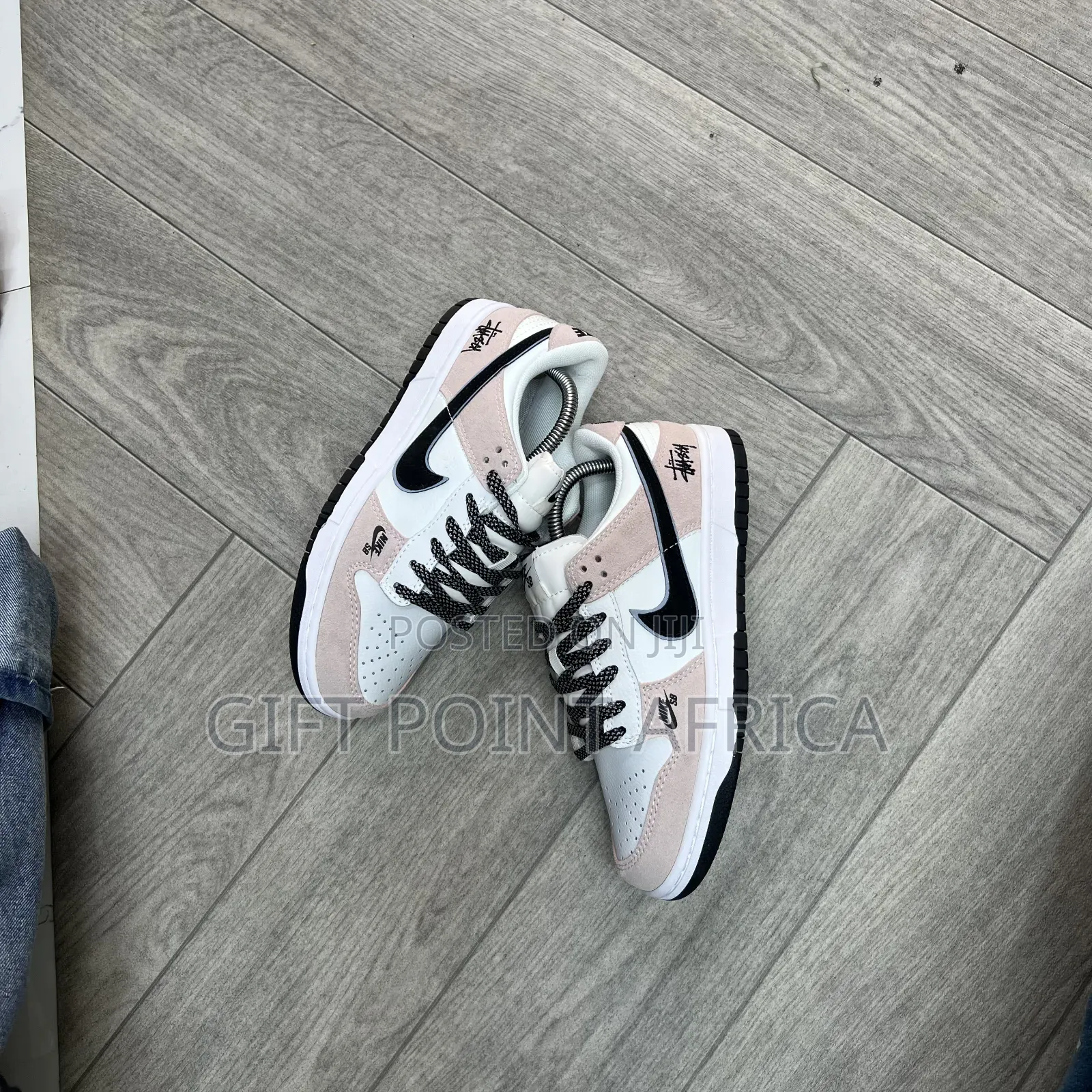 Nike Sb Dunk Low Sneakers in a Pink, Black, and White