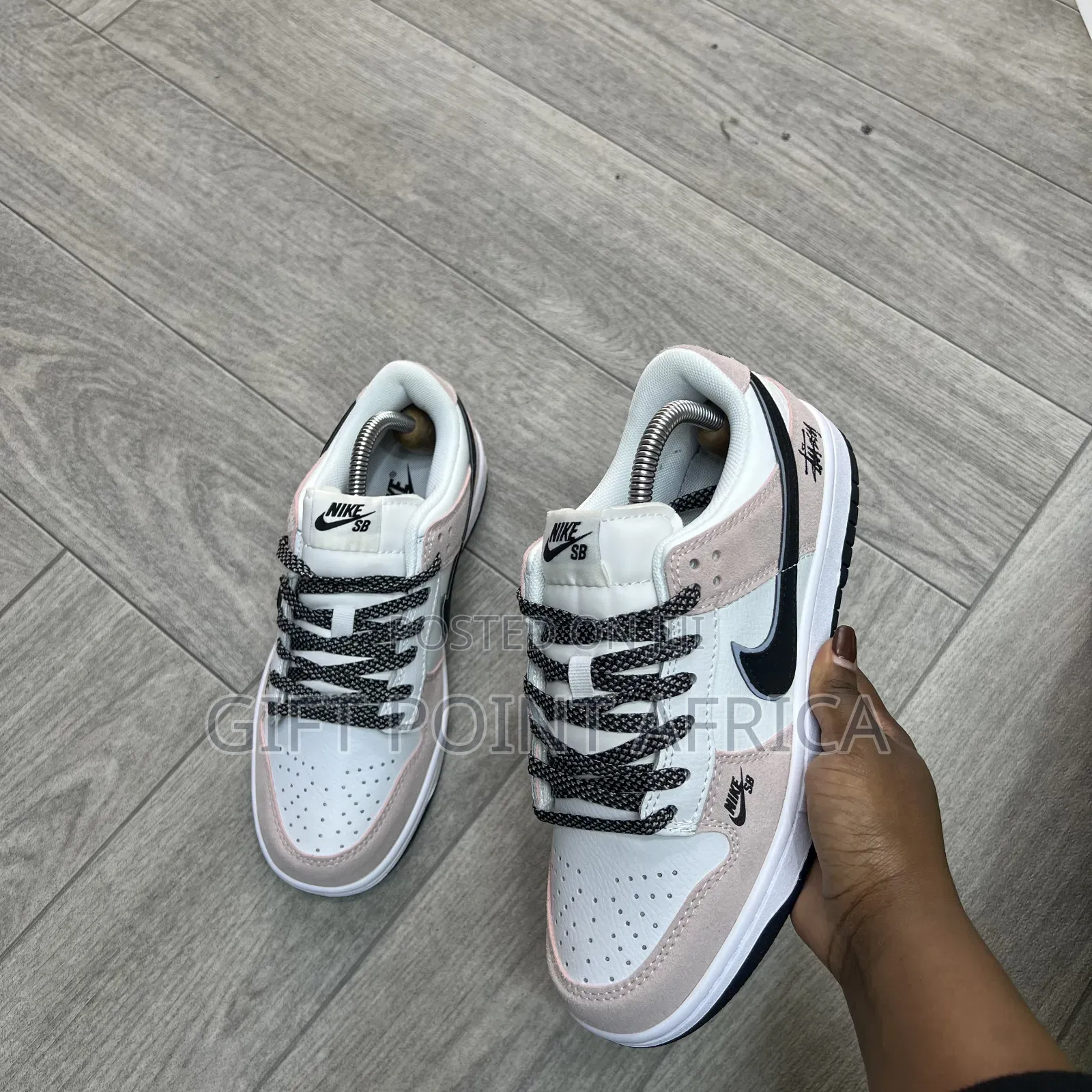 Nike Sb Dunk Low Sneakers in a Pink, Black, and White