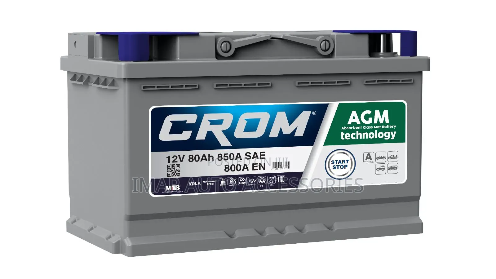 Din80 Agm Chrome Battery – Start Stop Car Battery 80ah Kenya