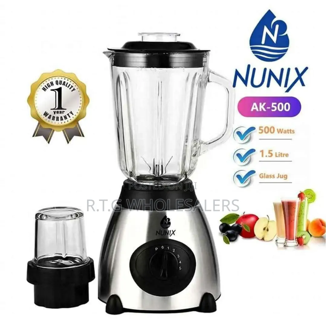 Nunix Ak-500 Blender Grinder 1.5l Glass Heavy Duty