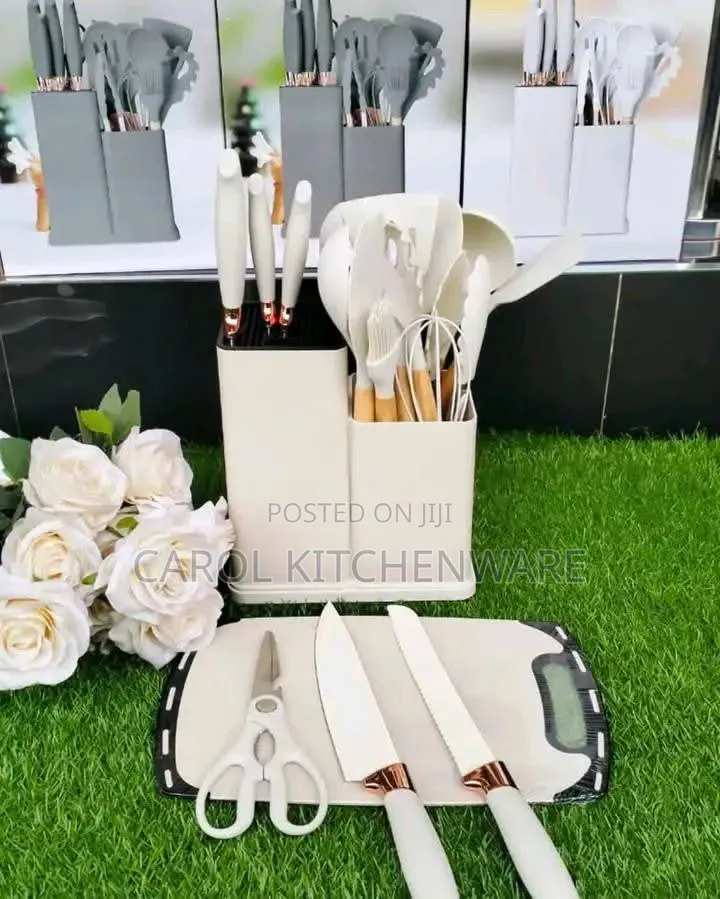 19 PCS Silicone Kitchen Utensils and Knife Set/ Silicone Spoon Set