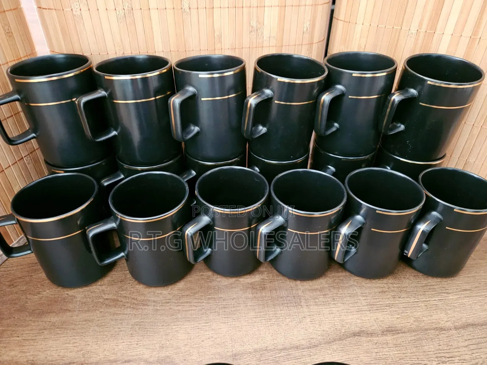 Luxury Black Gold Rim Ceramic Coffee Mug