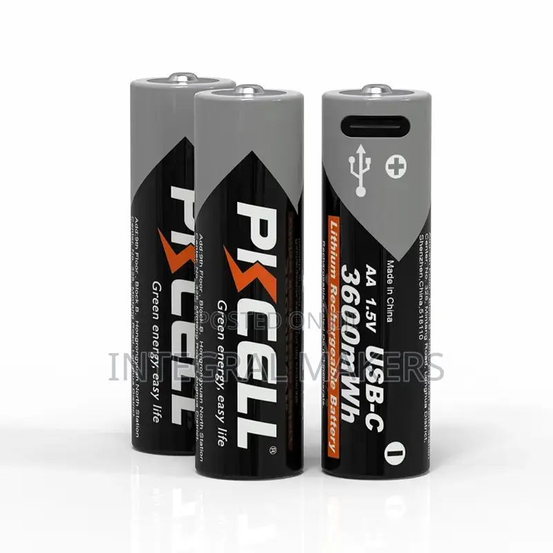 Usb-C Lithium Rechargeable Battery 1.5v a a 3600mwh