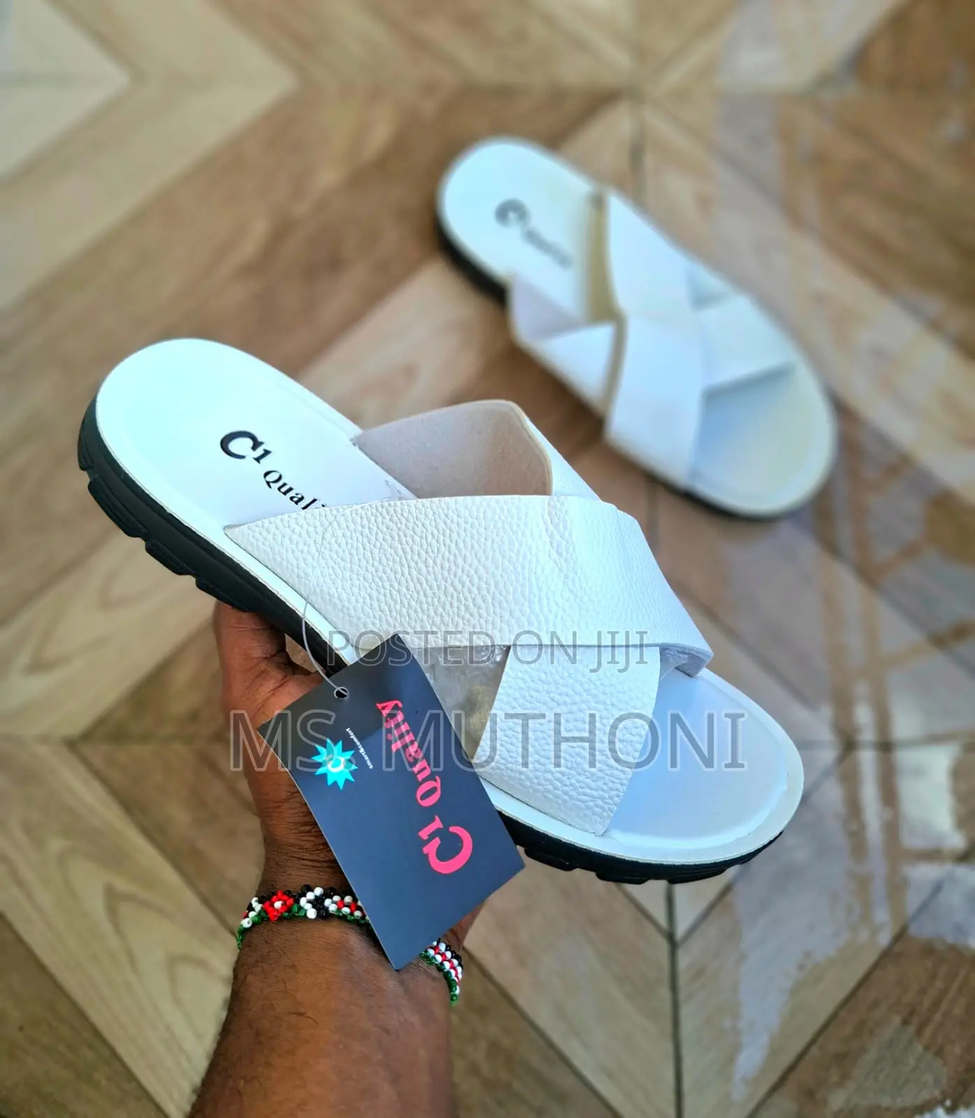 Black / White Coffee C1 Men Sandals 