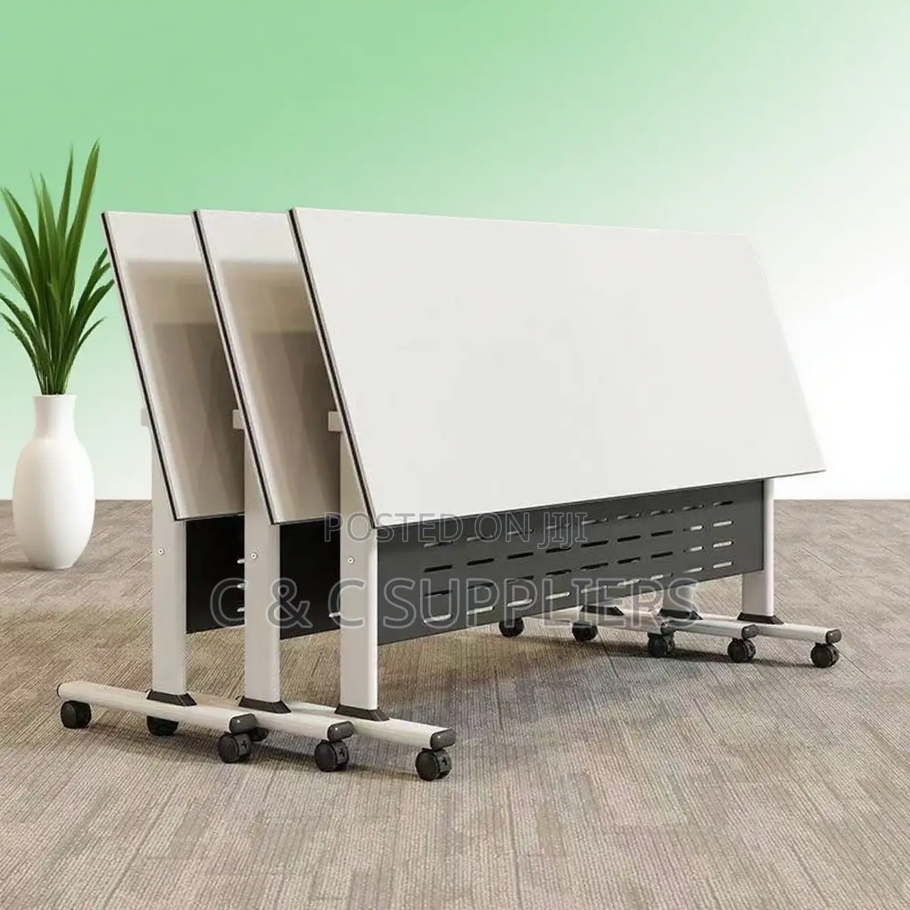 120cm X 60cm Foldable Training Table(White)