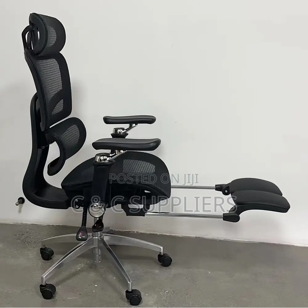 Office Chairs: High-Back Orthopedic Office Seat With Footrest