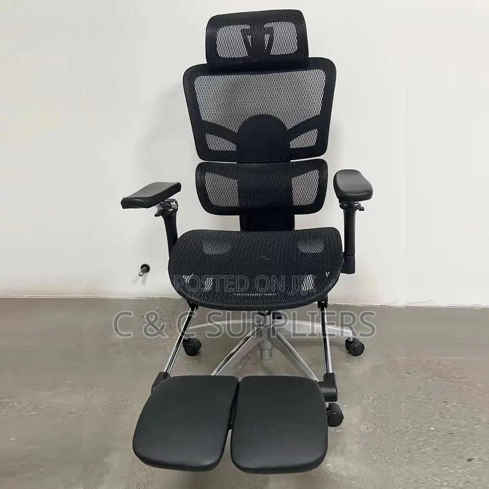 Office Chairs: High-Back Orthopedic Office Seat With Footrest