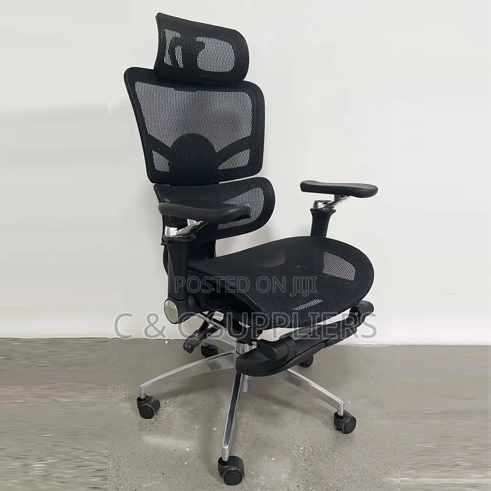 Office Chairs: High-Back Orthopedic Office Seat With Footrest