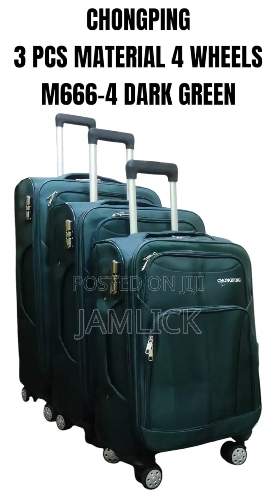 3pcs Chongping Material Suitcase Set (4 Wheels)
