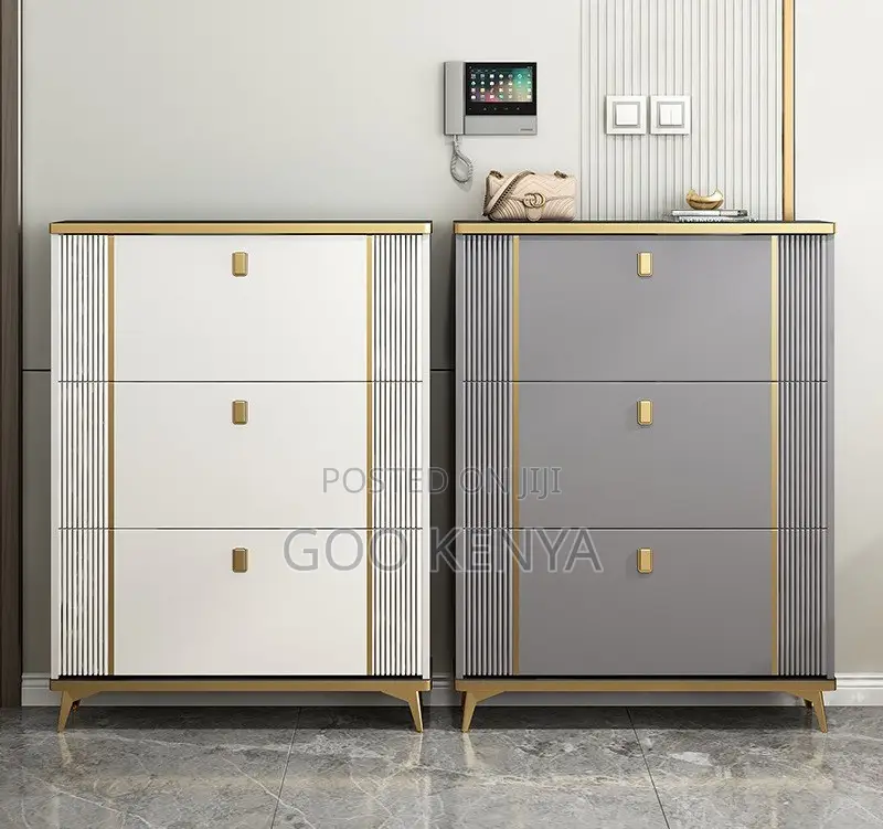 Home Shoe Rack; Modern Ultra-Thin Flip Door Metal Shoe Rack Cabinet