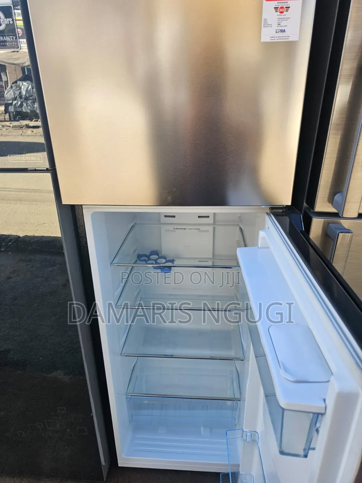 Von With Dispenser Double Door Fridge