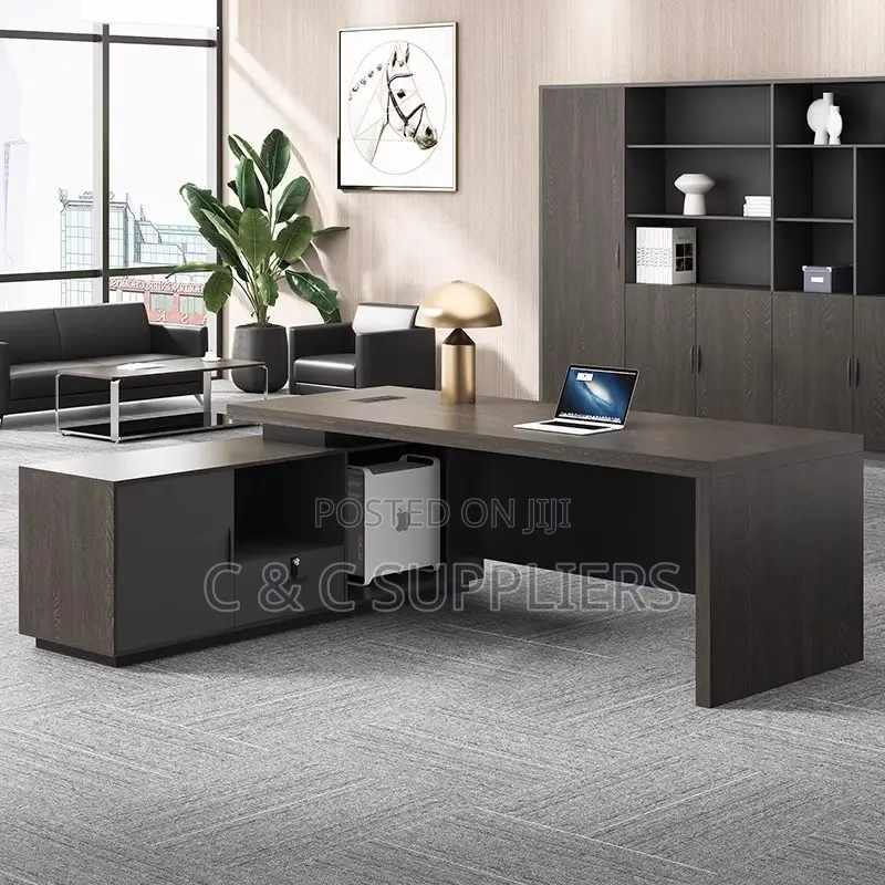 Office Desks; 160cm L-Shaped Ceo Office Table With Drawers