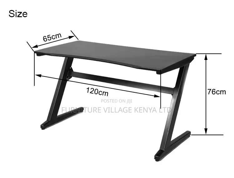 1.2m Black Imported Generic Home Gaming Desk