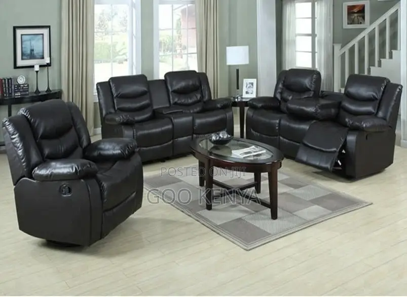 Home Sofa; Spacious Leather Sectional Recliner Sofa With Armrest