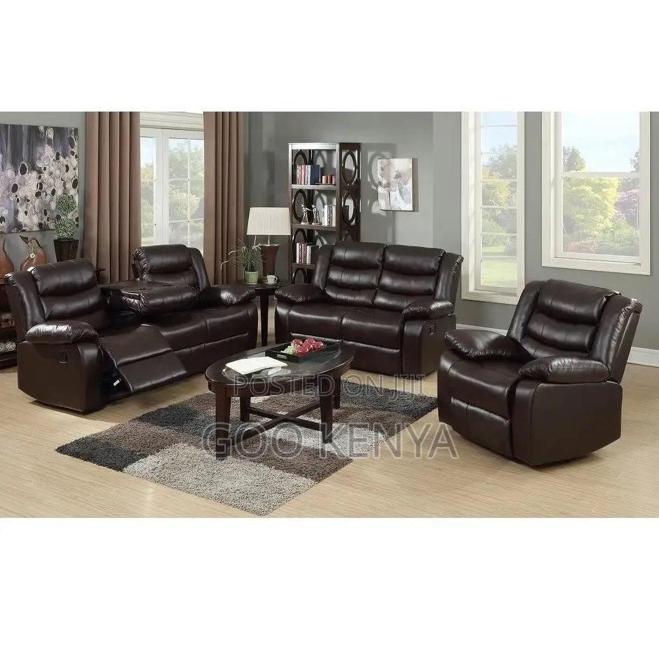 Home Sofa; Spacious Leather Sectional Recliner Sofa With Armrest