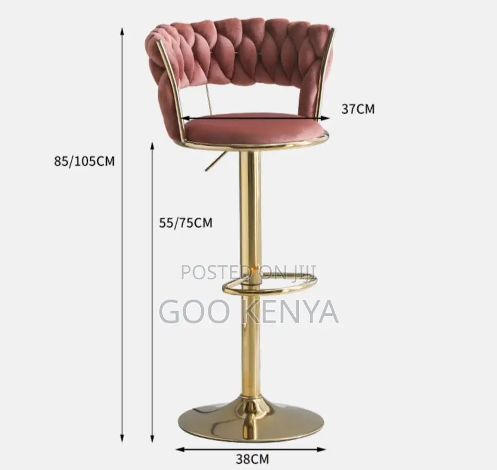 Kitchen Stool; High-Quality Swivel Bar Stool Chair With Velvet Finish