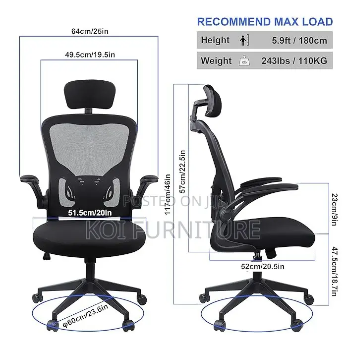 Office Chairs; High Backest Fabric Exceutive Sear With Headrest