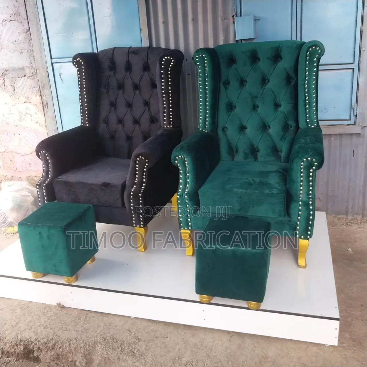 King Seats With Platform Black And Green