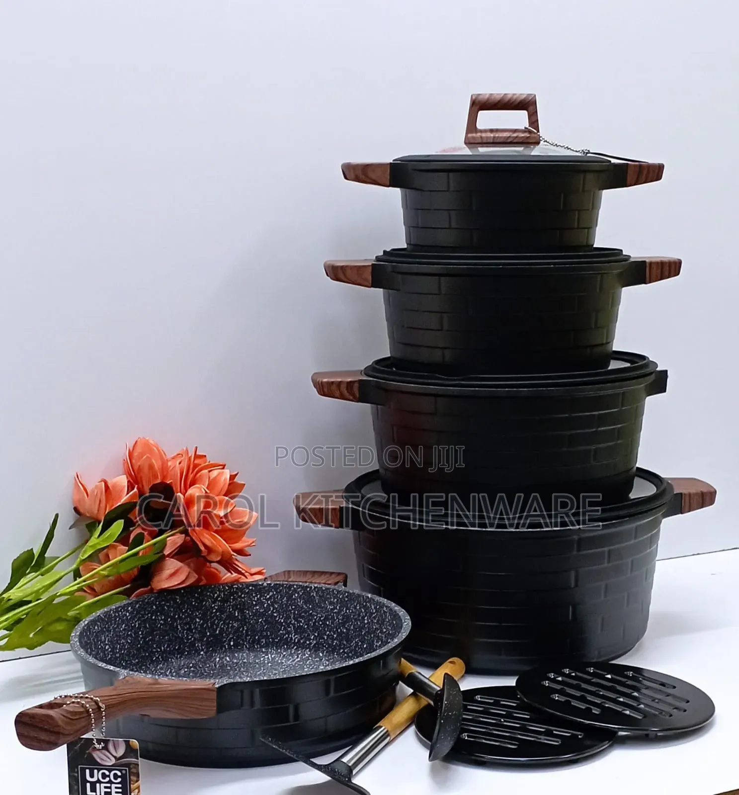 13 Piece Granite Kitchen Cookware Set/ 13 PCS Non Stick Sufuria