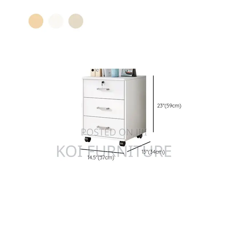 Office Cabinets; Filing Cabinet With Lockable Drawers Rolling Caster