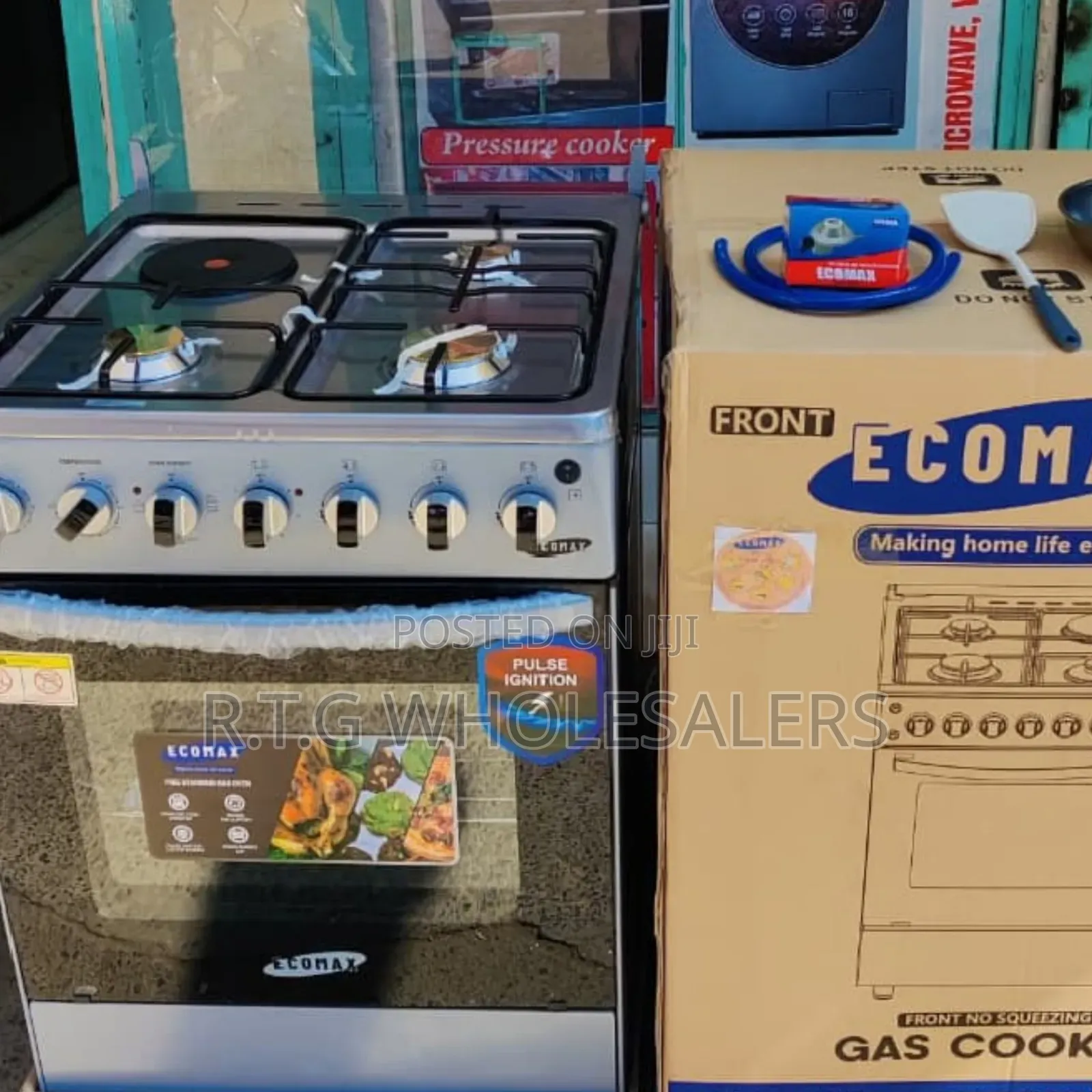Ecomax 3 Gas + 1 Electric Cooker 50x55 Free Accessories