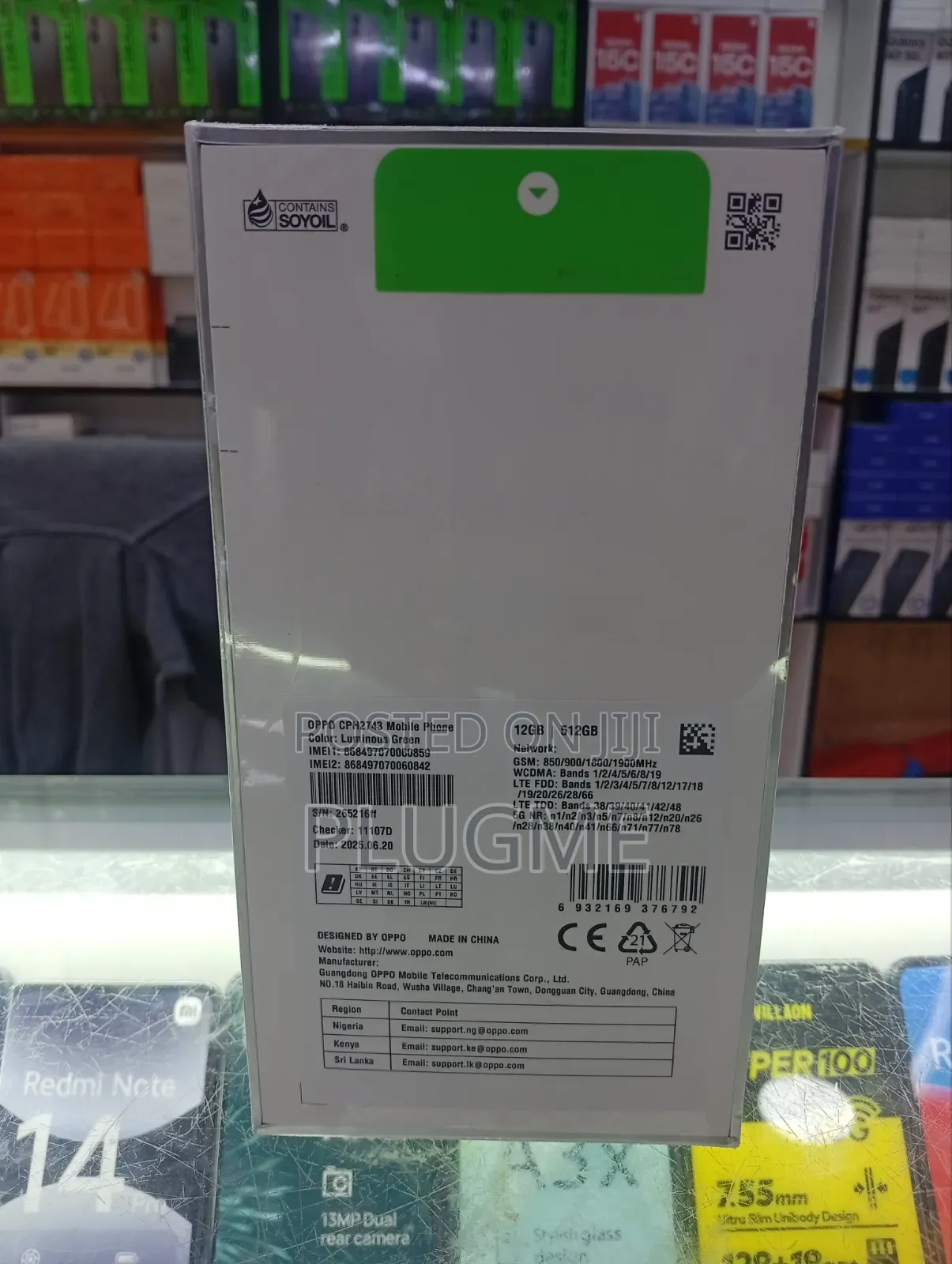 New Oppo Reno14 F 512 GB Black