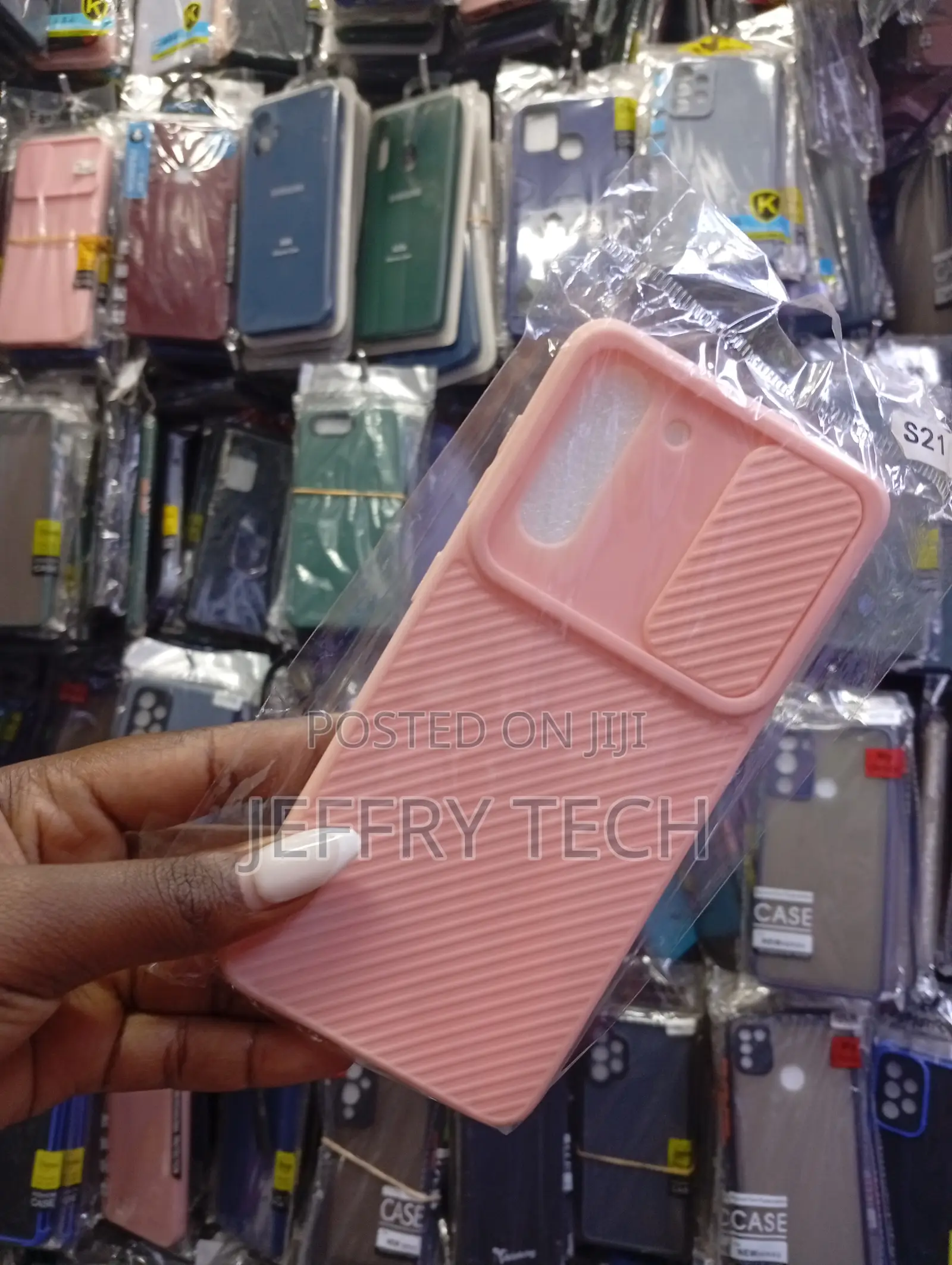 Pink Protective Phone Case With a Sliding Camera Cover