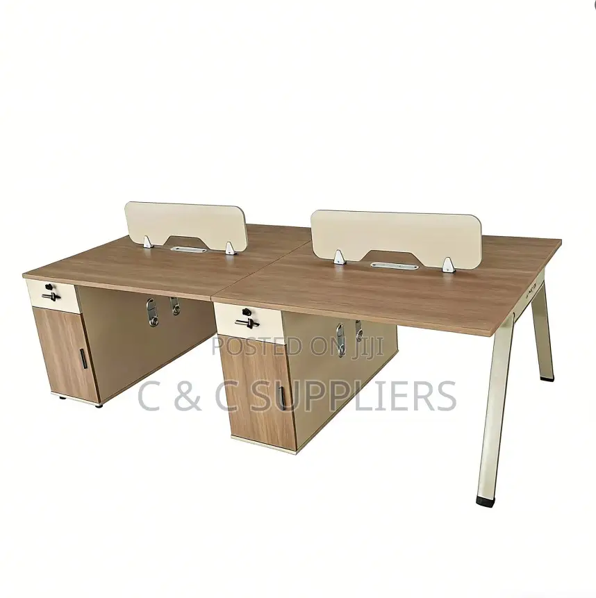Office Desks; 4-Way Modular Office Workstation With Storage