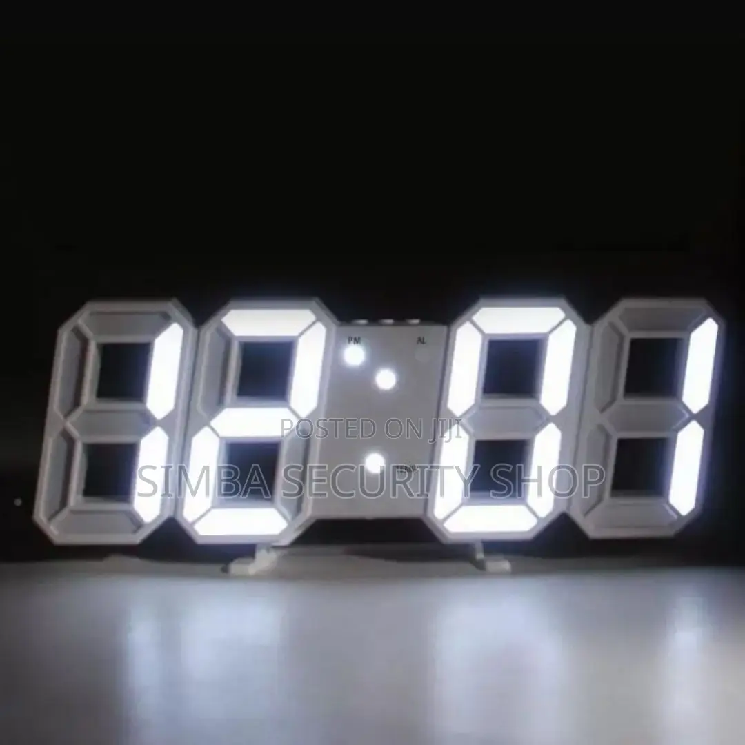 Intelligent White 3d Led Digital Wall or Table Desk Alarm Clock Gift