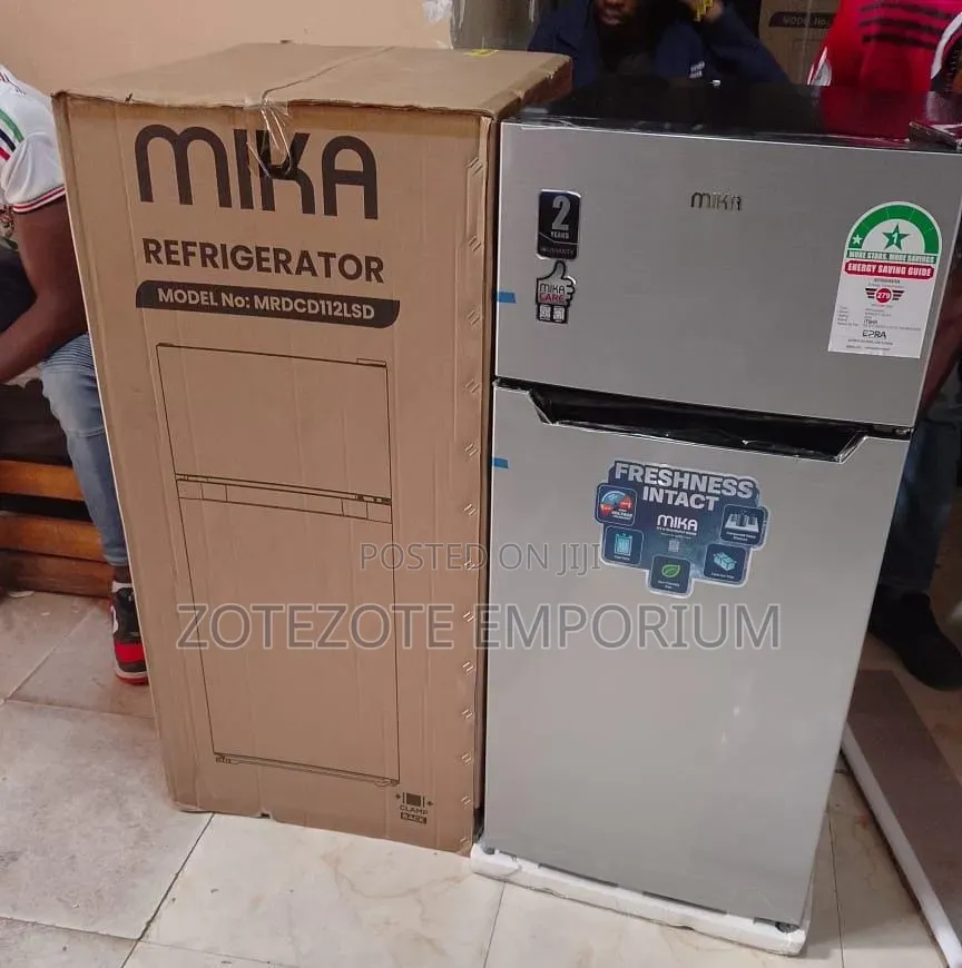 *Mika 112l Double Door Refrigerator, Model Mrdcd112lsd