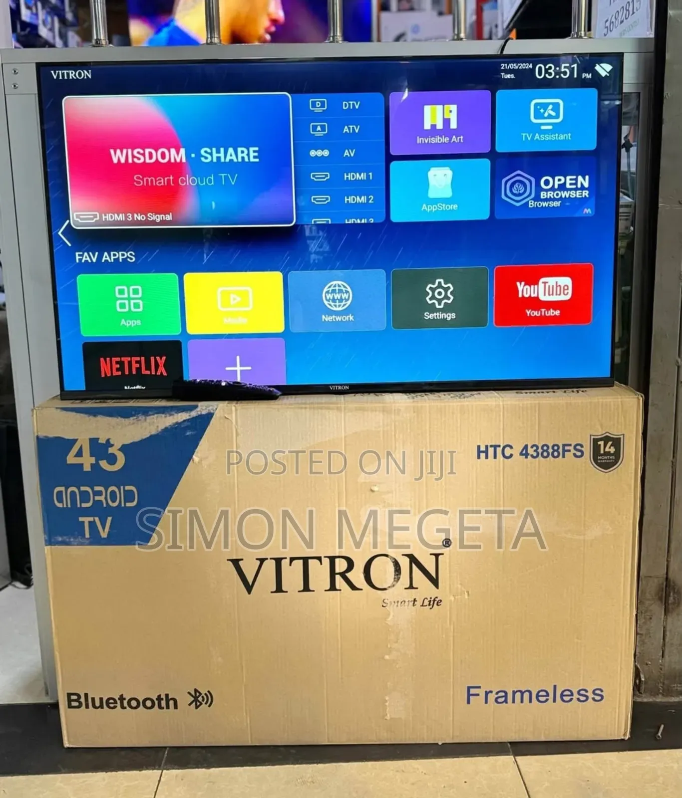 Vitron 43” Frameless Smart Tv – Full Hd, Sleek Connected