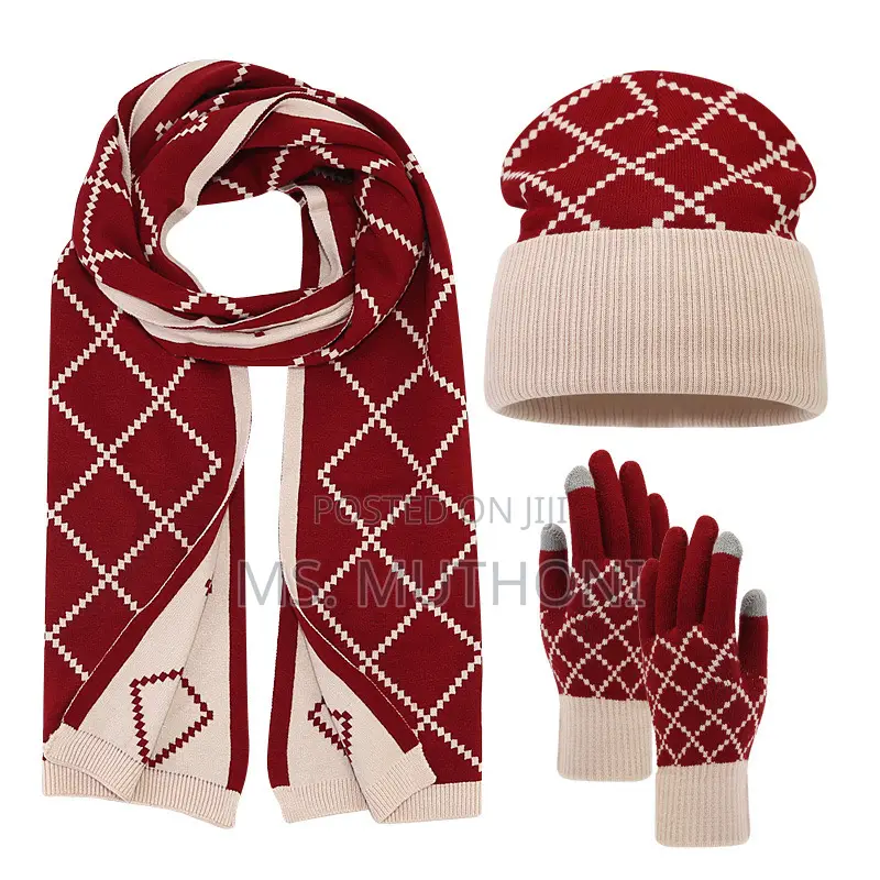 Cashmere 3 in 1 Winter Set Hat,Scarf and Gloves*