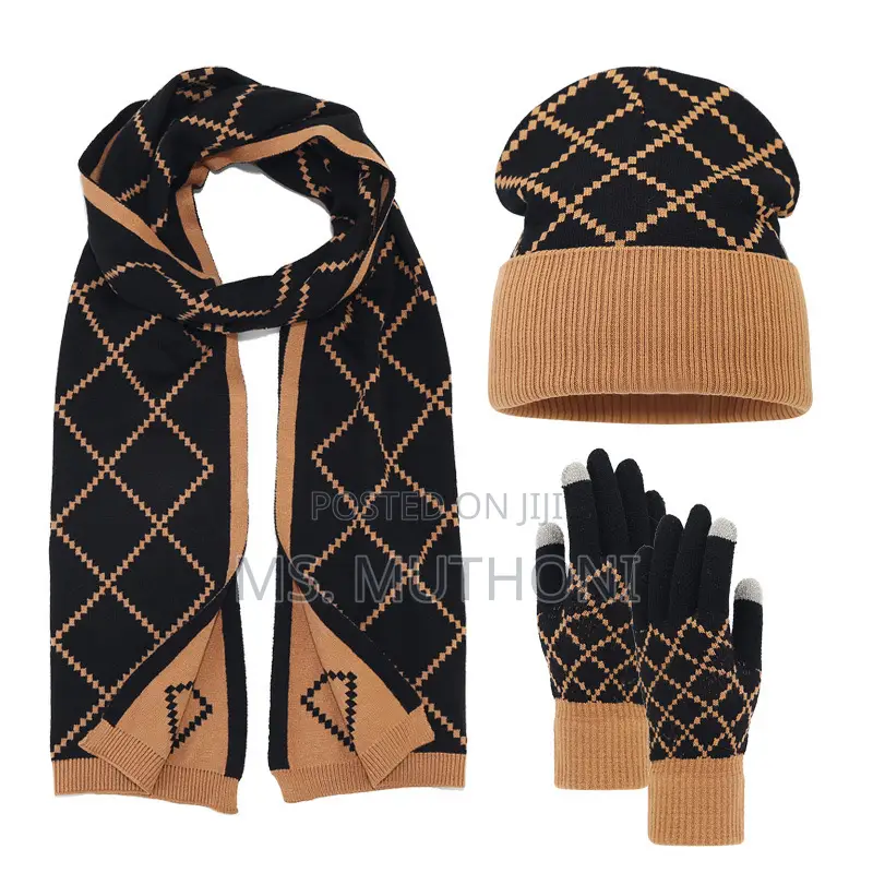 Cashmere 3 in 1 Winter Set Hat,Scarf and Gloves*