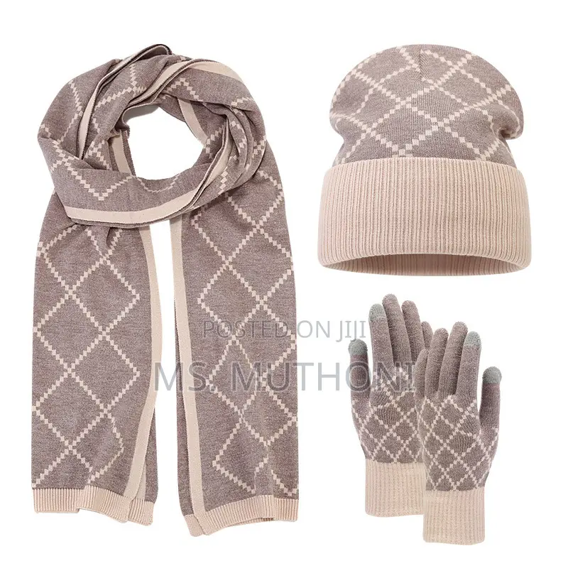 Cashmere 3 in 1 Winter Set Hat,Scarf and Gloves*