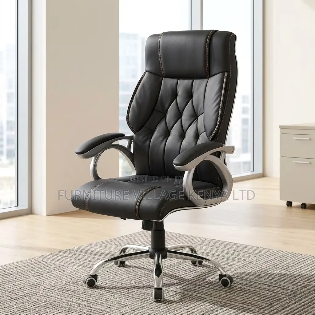 Leather Swivel Executive Boss Desk Seat