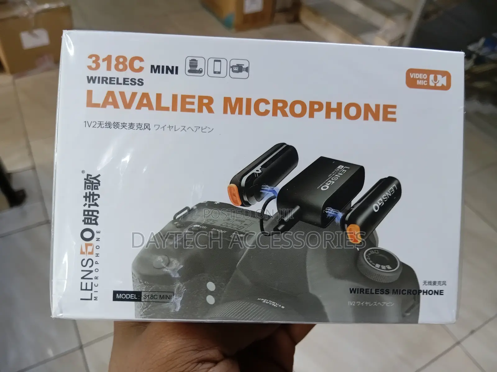 Lensgo 318c Mini Wireless Lavalier Microphone - Black