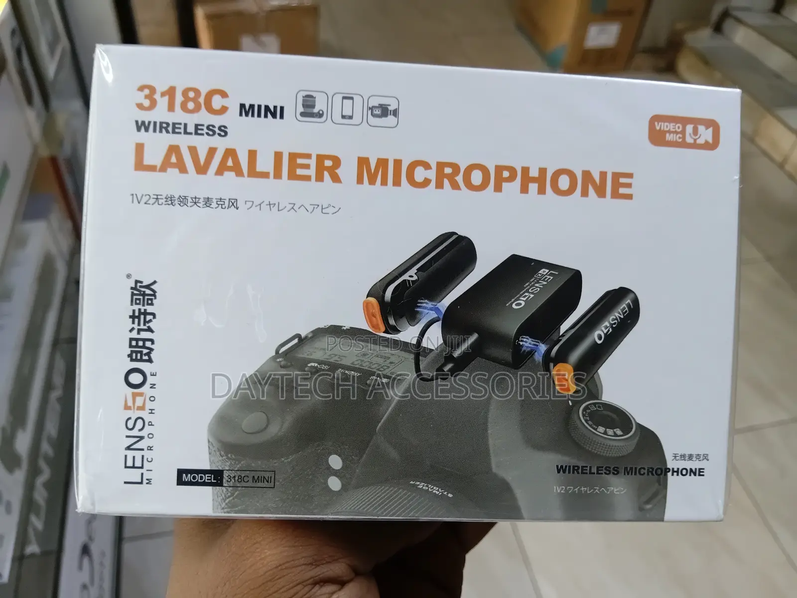 Lensgo 318c Mini Wireless Lavalier Microphone - Black