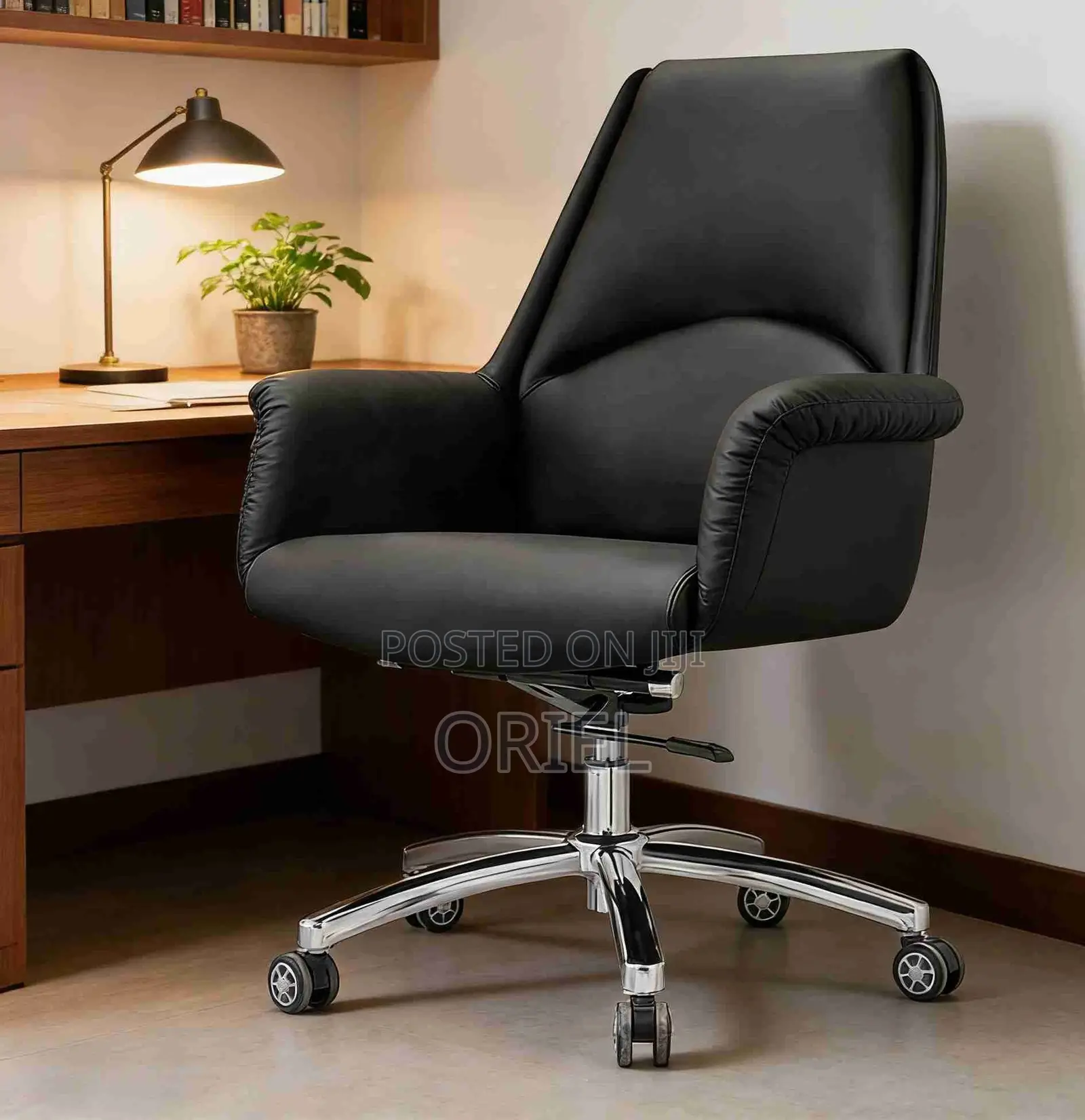 Office Chair : Mid-Back Executive Office Leather Chair