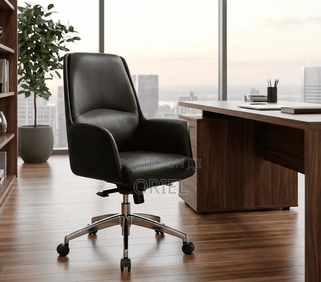 Office Chair : Mid-Back Executive Office Leather Chair