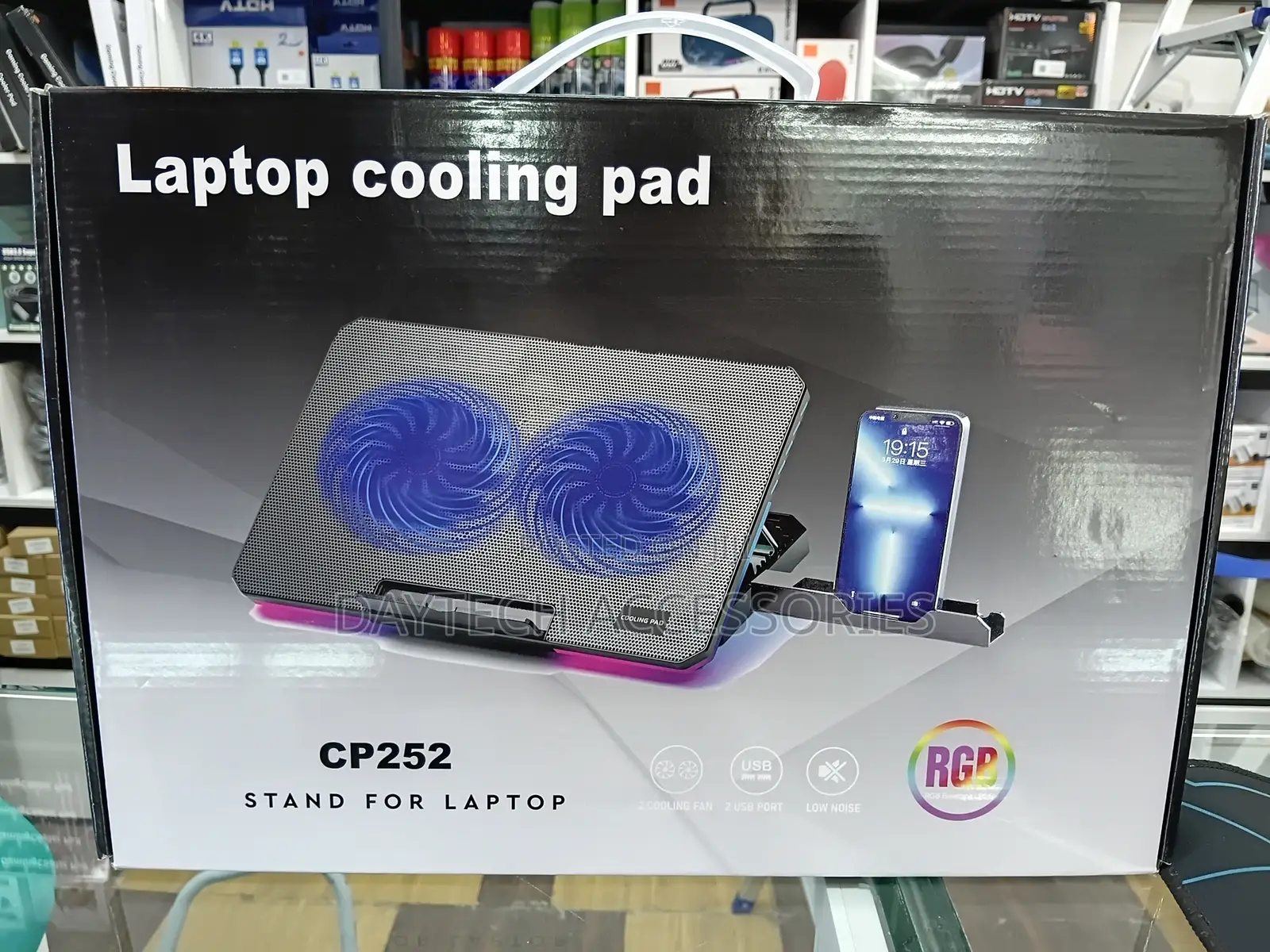 Cp252 Laptop Cooling Pad and Stand With Dual Fans and RGB Lighting