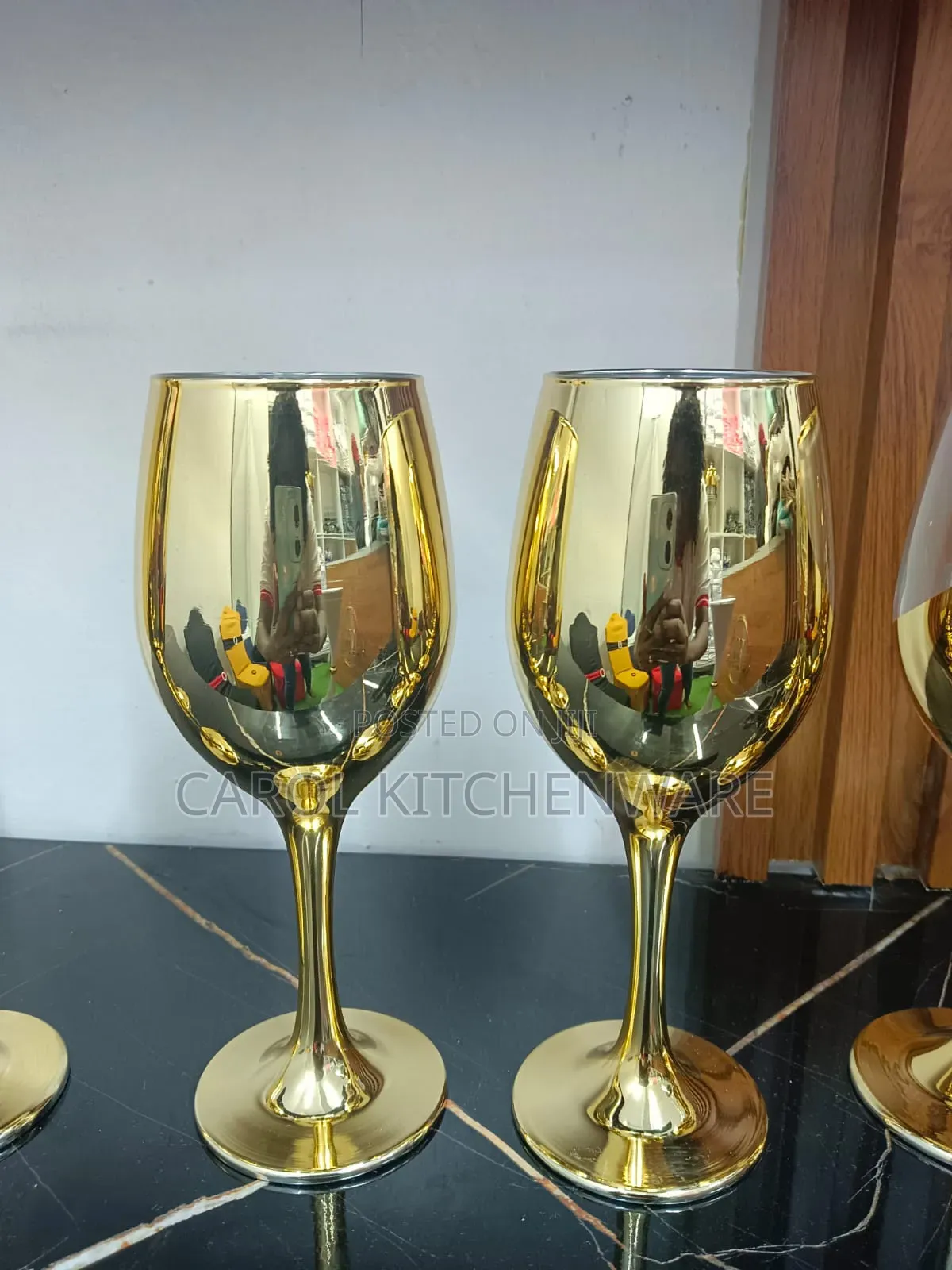 6 PCS Gold Red Wine Glasses