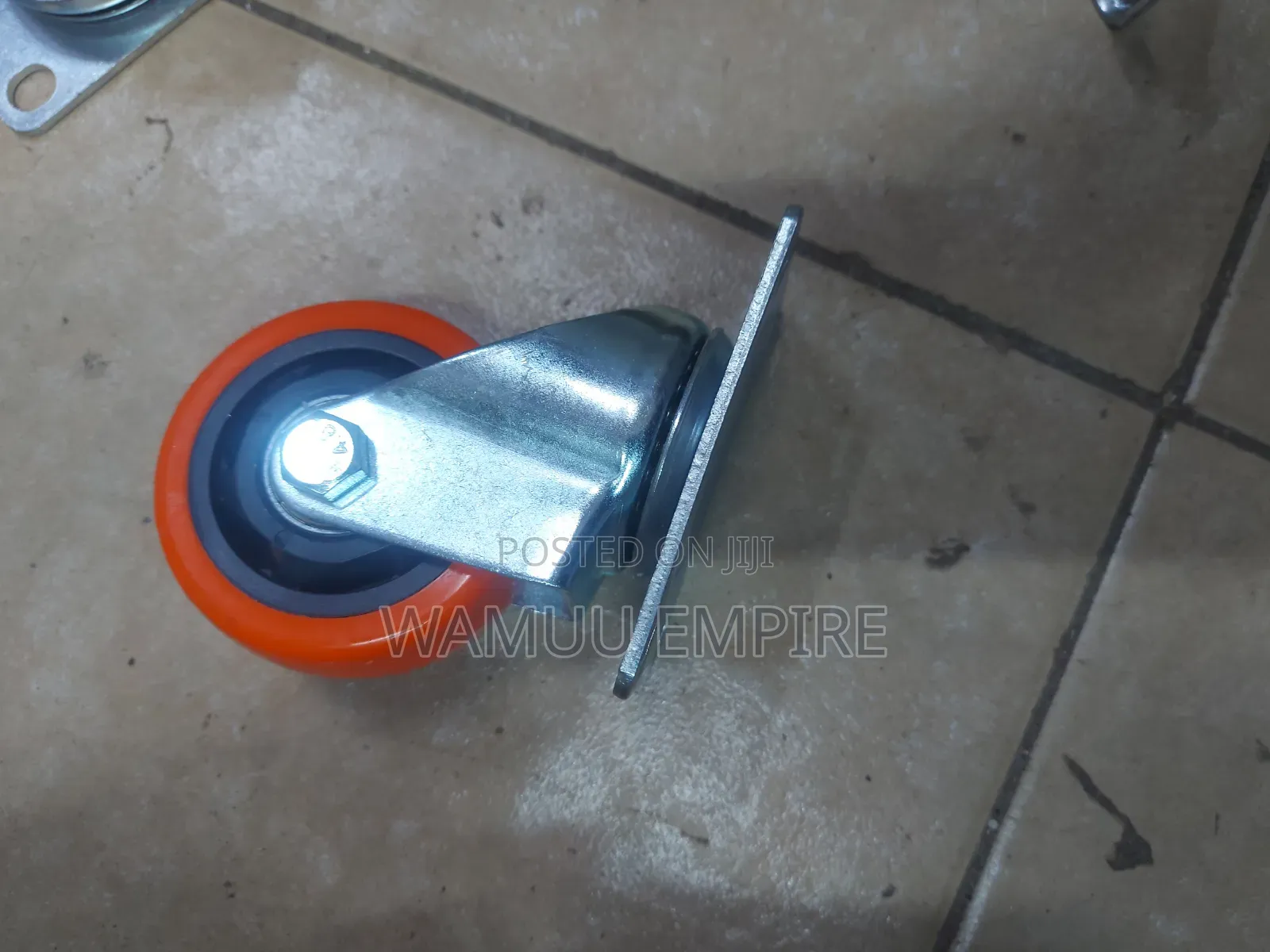 3-inch Orange Swivel Plate Caster Without And With A Locking Brake