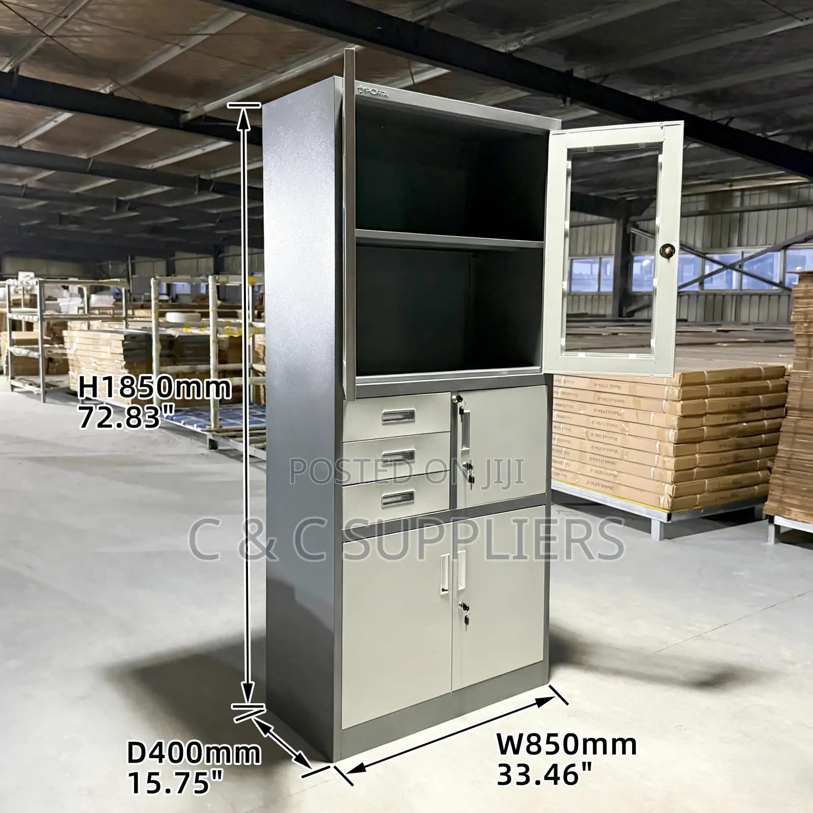 Office Cabinet: Steel Cabinet With 3 Drawers And Private Inner Cabinet