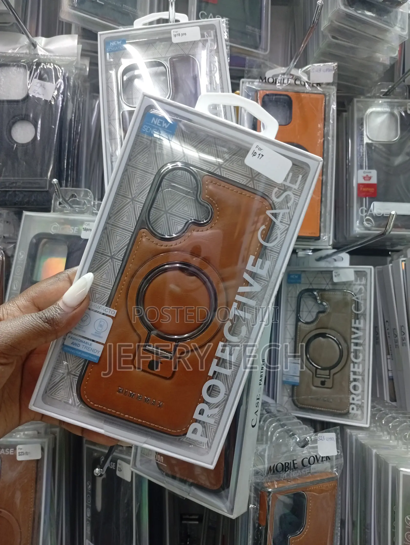 Brand Brown Leather Protective Phone Case Designed for the iPhone 17